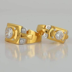 22 Carat gold love life couple fancy ring RH-