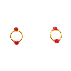 22k gold fancy pink diamond earrings mga - bt