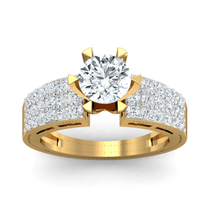 18K Gold Solitiare Stone Ring