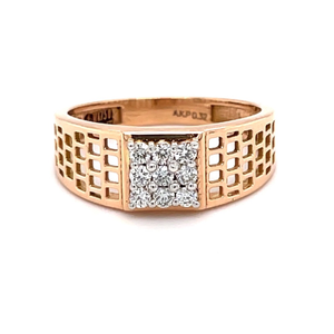 Fancy Mens Ring in Rose Gold for Everyday Wea