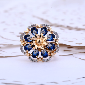 18kt Rose Gold Cz Ring RLR424