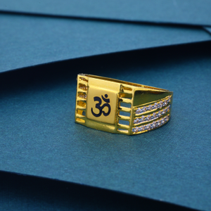 916 Gold Fancy Om Ring