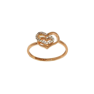 18K Rose Gold Heart Shaped Designer Ring MGA 