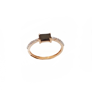 Black Stone Diamond 18K Rose Gold Ring MGA - 