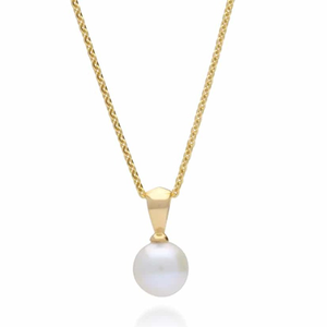 Gold Plain With Pearl Pendant