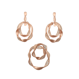 Curves Rose 925 Silver Pendant Set