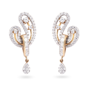 New Style Design 916 Gold Diamond Earring 