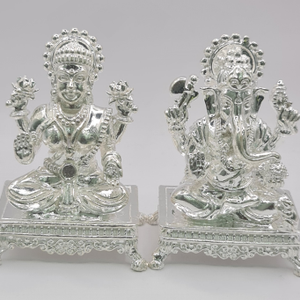 Silver Laximiji Ganeshji Idols