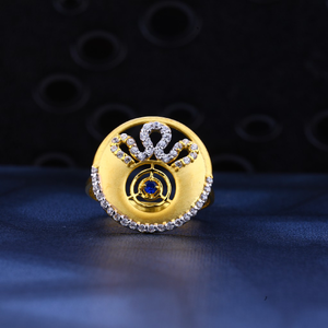 916 gold designer cz ring lr23