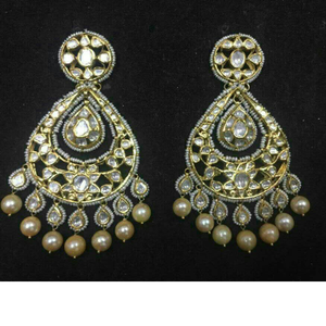 Gold Designer Modern Studded Earrings