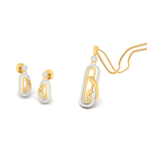 22k gold cz bloom n shine pendant set