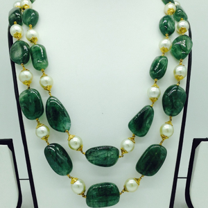 South Sea Pearls With Beryl Tumbles Gold Taar