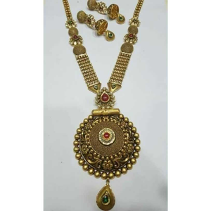 22KT Gold Antique Oxidise Necklace Set