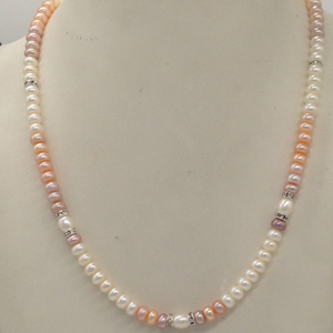 Shaded Flat Pearls Single&nbsp;Layer Mala&nbsp;With C