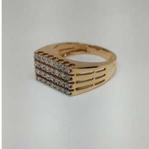 Real diamond rose gold branded Gent ring