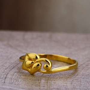 750 plain gold women's stylish hallmark ring 