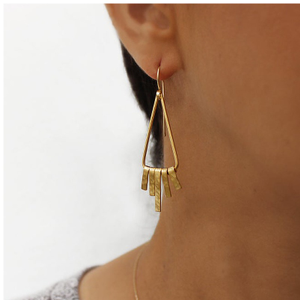 18 Kt Real Solid Yellow Gold Fringe Triangle 