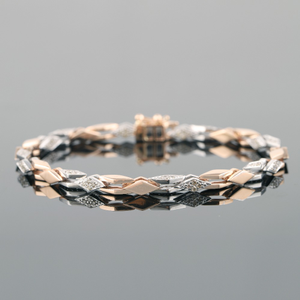 18kt dual white & rose gold  diamond men'