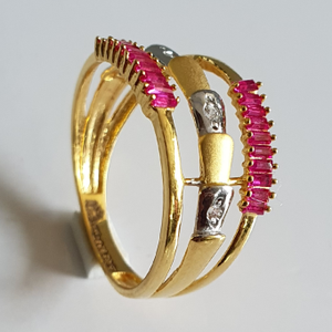 22k gold pink dimond antique design for women