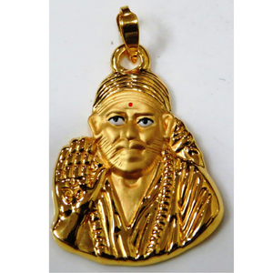 22kt gold plain casting saibaba pendant