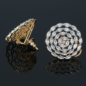 gold plated stud marquise earring