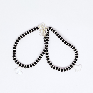 925 silver Black Beads Baby  Najariya Bracele