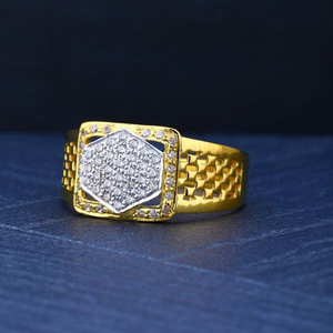 916 gold hexagone shape ring