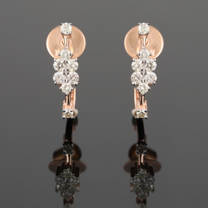 18kt rose gold diamond fancy bali earrings