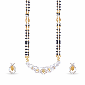 Fancy cz 22k gold mangalsutra