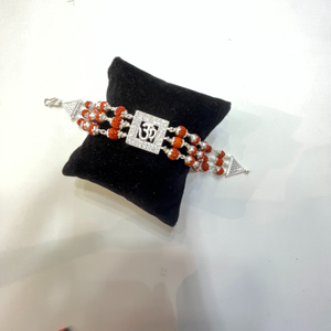 925 silver om design rakhi