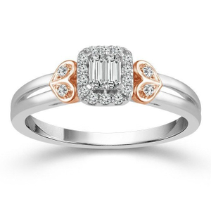 white gold baguette cluster diamond ring