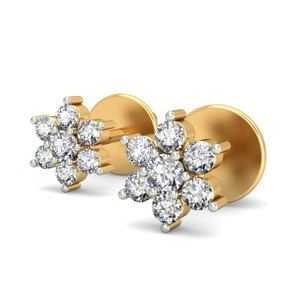 Gold elegant design diamond earrings ber 014