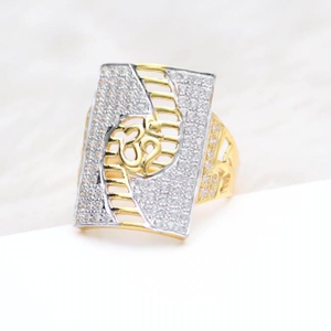 916 Gold 22Kt  CZ Daimond OM Ring RH-GR55