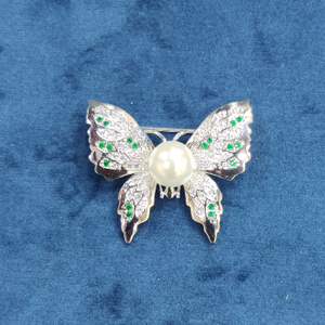 925 Sterling Silver Butterfly Shape Brooch
