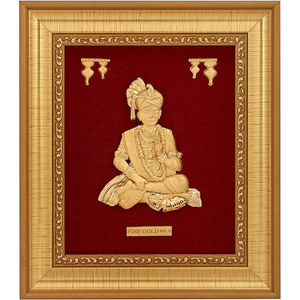 Swami Narayan Frame In 24K Gold Foil MGA - AG