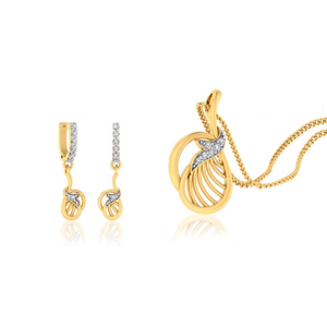 22k gold cz elegant pendant set