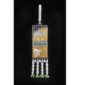 Silver sparkling antique waist keychain