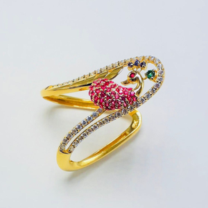 22 kt gold cz peacock ladies rings