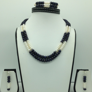 Freshwater Black and White Flat 2 Line Pearls
