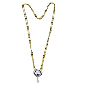 916 two line mangalsutra with diamond pendent