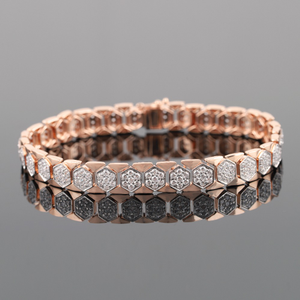 18kt rose gold diamond men's bracelet