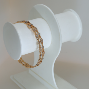 18K Rose Gold Diamond Bangles