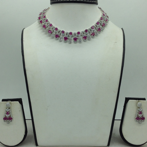 White,Red CZ Necklace Set JNC0218