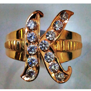 22kt gold close setting personalised CZ K ini