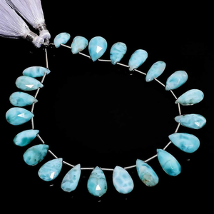 Natural Larimar Gemstone Faceted Blue Beads M