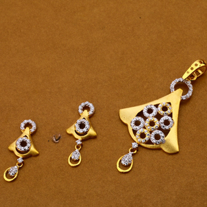 916 gold cz hallmark pendant set fps151