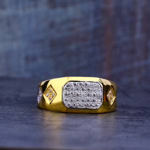 Mens 22K Gold Cz Ring-MR413