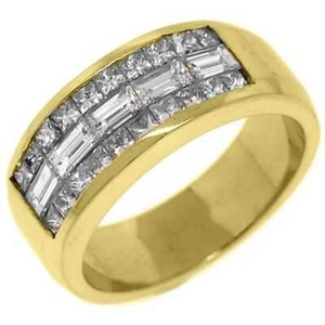 Princess Shaped Natural Diamond Gold Ring