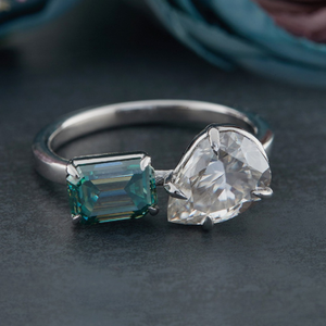 Pears and Emerald Moissanite Ring for Girls