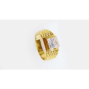 916 Gold CZ Diamond Gents Ring 